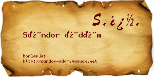 Sándor Ádám névjegykártya