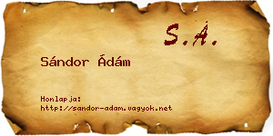 Sándor Ádám névjegykártya